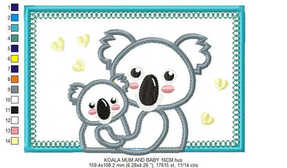 Koala bear embroidery design - Koala embroidery designs machine embroidery pattern - koala family embroidery file wildlife  instant download Marcia Embroidery