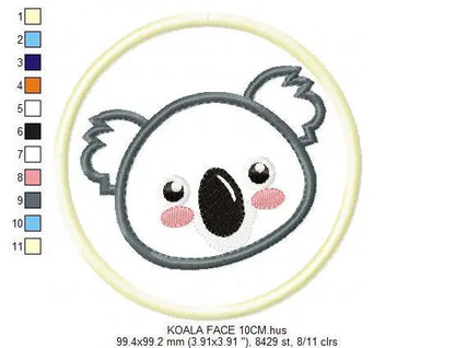 Koala Bear embroidery design - Koalas embroidery designs machine embroidery pattern - Koala applique tag embroidery file - instant download Marcia Embroidery