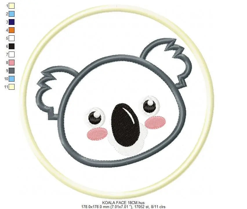 Koala Bear embroidery design - Koalas embroidery designs machine embroidery pattern - Koala applique tag embroidery file - instant download Marcia Embroidery