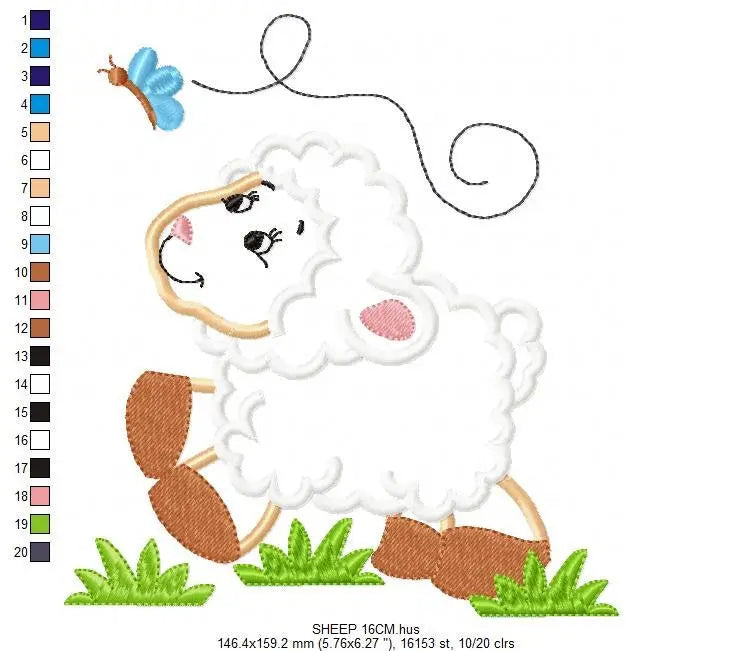 Sheep embroidery design - Lamb embroidery designs machine embroidery pattern - baby boy embroidery file - newborn embroidery sheep applique Marcia Embroidery