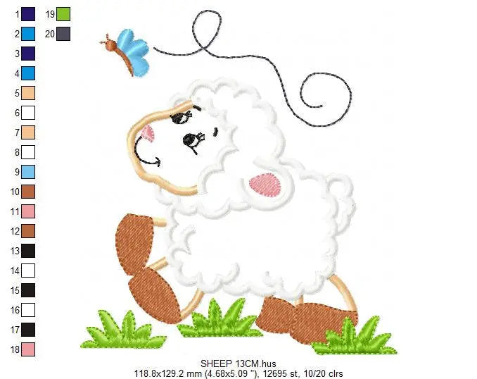 Sheep embroidery design - Lamb embroidery designs machine embroidery pattern - baby boy embroidery file - newborn embroidery sheep applique Marcia Embroidery