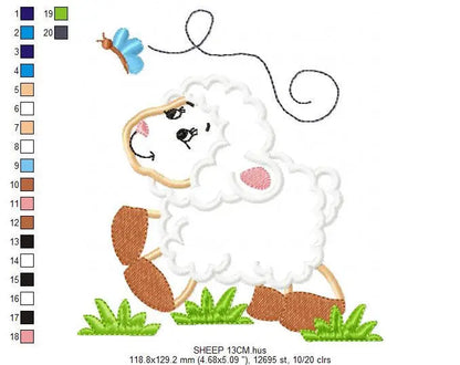 Sheep embroidery design - Lamb embroidery designs machine embroidery pattern - baby boy embroidery file - newborn embroidery sheep applique Marcia Embroidery