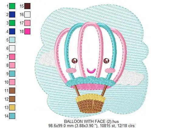 Balloon embroidery designs - Hot air balloon embroidery design machine embroidery pattern - Kid embroidery file - Baby boy instant download Marcia Embroidery