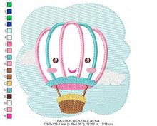 Load image into Gallery viewer, Balloon embroidery designs - Hot air balloon embroidery design machine embroidery pattern - Kid embroidery file - Baby boy instant download
