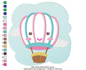 Balloon embroidery designs - Hot air balloon embroidery design machine embroidery pattern - Kid embroidery file - Baby boy instant download