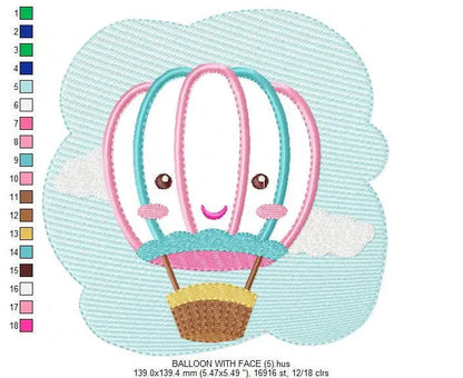 Balloon embroidery designs - Hot air balloon embroidery design machine embroidery pattern - Kid embroidery file - Baby boy instant download Marcia Embroidery