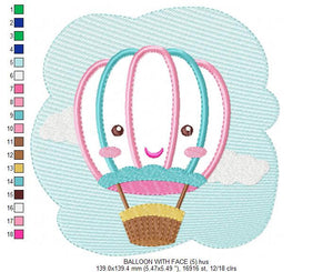 Balloon embroidery designs - Hot air balloon embroidery design machine embroidery pattern - Kid embroidery file - Baby boy instant download