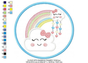 Cloud embroidery design - Rainbow embroidery designs machine embroidery pattern - Baby girl embroidery file - cloud with rainbow applique