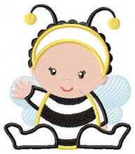 Load image into Gallery viewer, Bee embroidery design - Baby Girl embroidery designs machine embroidery pattern - Children embroidery file - bee aplique design Halloween
