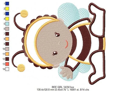 Bee embroidery design - Baby Girl embroidery designs machine embroidery pattern - Children embroidery file - bee aplique design Halloween Marcia Embroidery