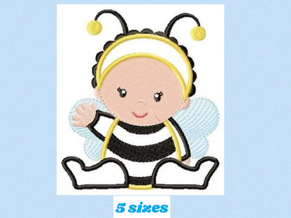 Bee embroidery design - Baby Girl embroidery designs machine embroidery pattern - Children embroidery file - bee aplique design Halloween Marcia Embroidery