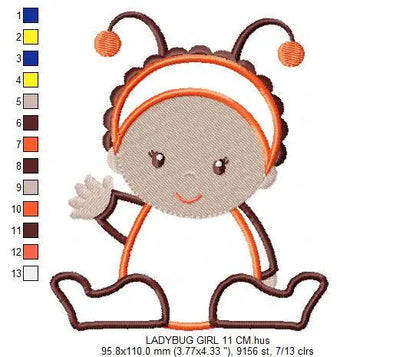 Ladybug embroidery designs - Baby girl embroidery design machine embroidery pattern - Toddler embroidery file - Ladybug applique design Marcia Embroidery