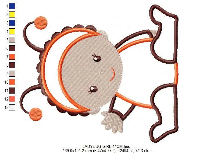 Ladybug embroidery designs - Baby girl embroidery design machine embroidery pattern - Toddler embroidery file - Ladybug applique design Marcia Embroidery