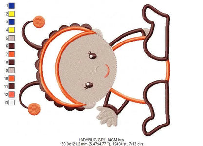 Ladybug embroidery designs - Baby girl embroidery design machine embroidery pattern - Toddler embroidery file - Ladybug applique design Marcia Embroidery