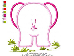 Elephant embroidery designs - Safari embroidery design machine embroidery pattern - Animal embroidery file - elephant applique front back