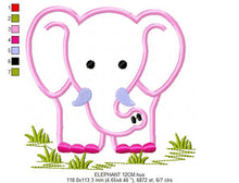 Cargar imagen en el visor de la galería, Elephant embroidery designs - Safari embroidery design machine embroidery pattern - Animal embroidery file - elephant applique front back
