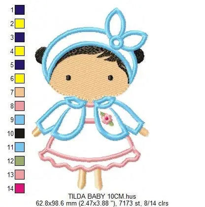 Girl embroidery designs - Mother embroidery design machine embroidery pattern - girl with dress embroidery file - mum and daughter design Marcia Embroidery