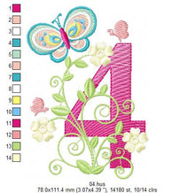 Load image into Gallery viewer, Numbers embroidery designs - Birthday Embroidery design Machine embroidery file - Embroidery numbers rippled - kid embroidery numbers design
