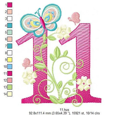 Numbers embroidery designs - Birthday Embroidery design Machine embroidery file - Embroidery numbers rippled - kid embroidery numbers design Marcia Embroidery