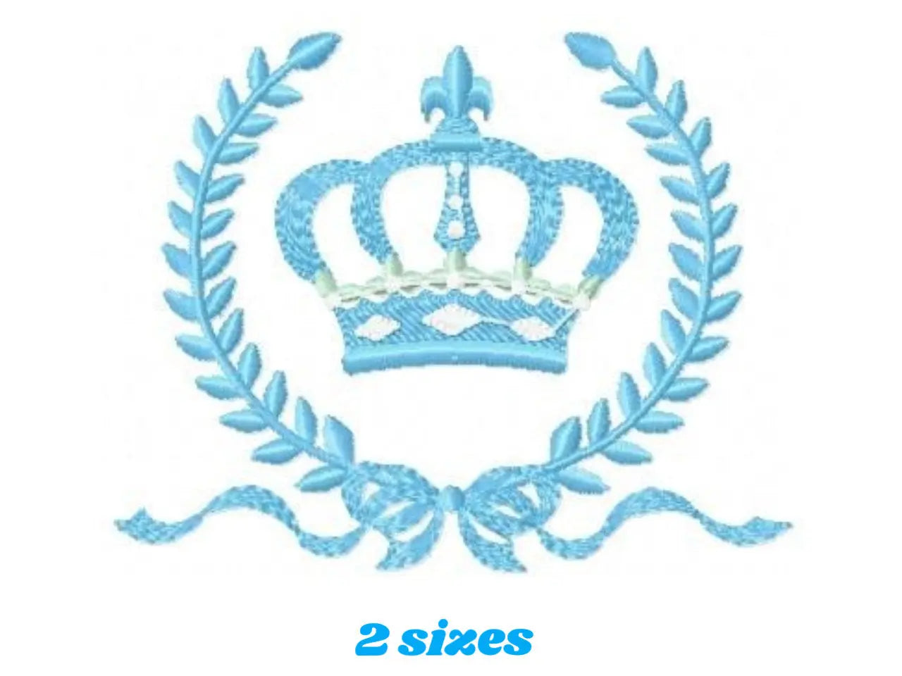 Crown embroidery designs - Laurel Wreath with Crown embroidery design machine embroidery pattern - baby boy embroidery file crown design Marcia Embroidery