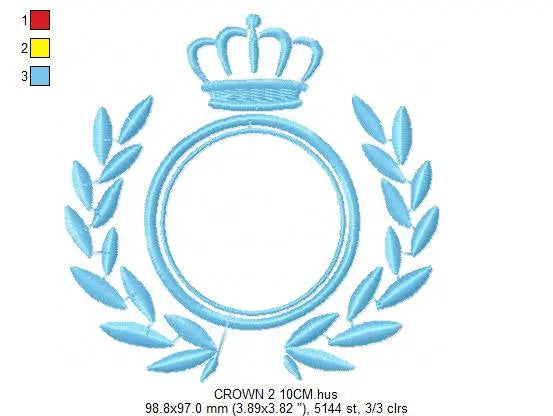 Crown embroidery designs - Laurel Wreath with Crown embroidery design machine embroidery pattern - newborn baby embroidery file crown design Marcia Embroidery