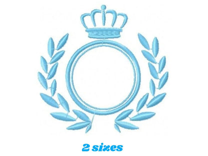 Crown embroidery designs - Laurel Wreath with Crown embroidery design machine embroidery pattern - newborn baby embroidery file crown design Marcia Embroidery