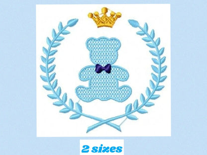 Bear embroidery designs - Laurel embroidery design machine embroidery pattern - laurel wreath embroidery file - bear baby boy embroidery Marcia Embroidery