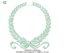 Charger l&#39;image dans la galerie, Laurel embroidery designs - Monogram frame embroidery design machine embroidery pattern - tea towel embroidery laurel wreath design pes jef
