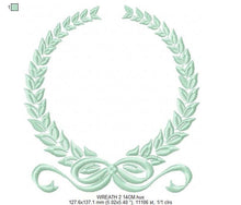 Load image into Gallery viewer, Laurel embroidery designs - Monogram frame embroidery design machine embroidery pattern - tea towel embroidery laurel wreath design pes jef
