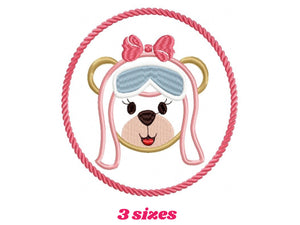 Pilot Bear embroidery designs - Frame embroidery design machine embroidery pattern - Female pilot bear embroidery file  baby girl embroidery