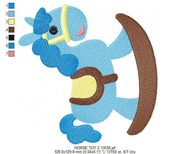 Swing Toy Horse embroidery design - Baby Boy machine embroidery pattern - Children Toy Swing file - Instant digital download pes jef dst vp3 Marcia Embroidery