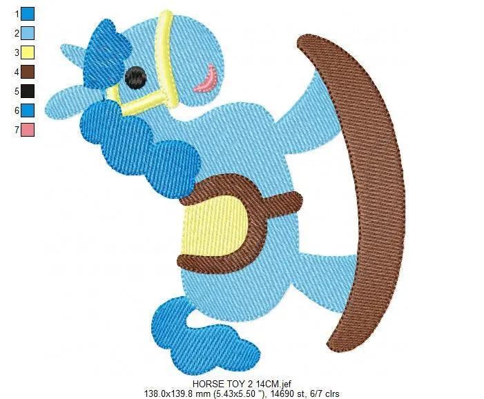 Swing Toy Horse embroidery design - Baby Boy machine embroidery pattern - Children Toy Swing file - Instant digital download pes jef dst vp3 Marcia Embroidery