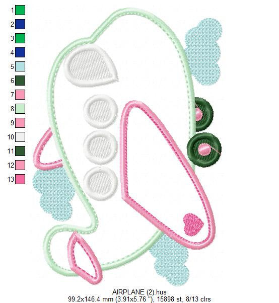 Plane embroidery designs - Airplane embroidery design machine embroidery pattern - airplane applique design - baby boy embroidery kid pes