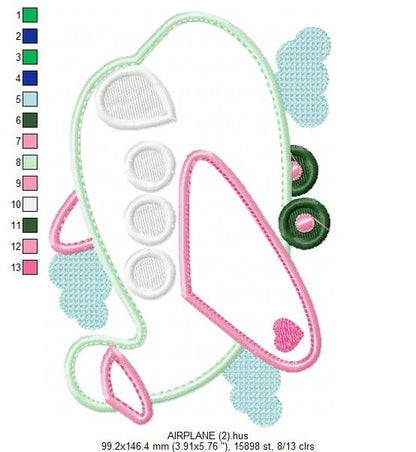 Plane embroidery designs - Airplane embroidery design machine embroidery pattern - airplane applique design - baby boy embroidery kid pes