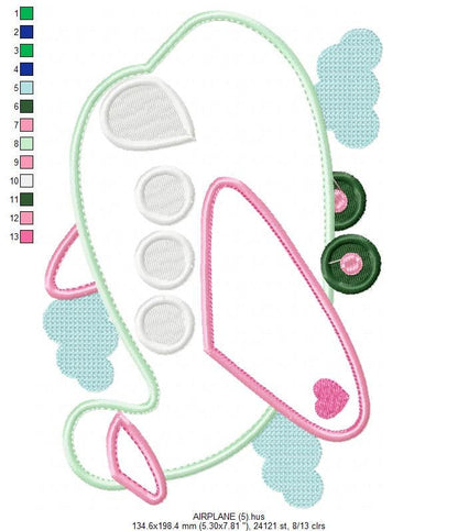 Plane embroidery designs - Airplane embroidery design machine embroidery pattern - airplane applique design - baby boy embroidery kid pes