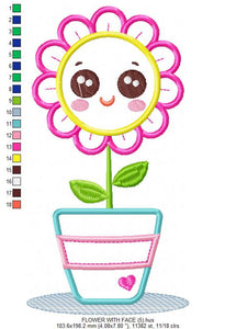 Flowers embroidery designs - Flowerpot embroidery design machine embroidery pattern - vase embroidery file flower applique floral embroidery