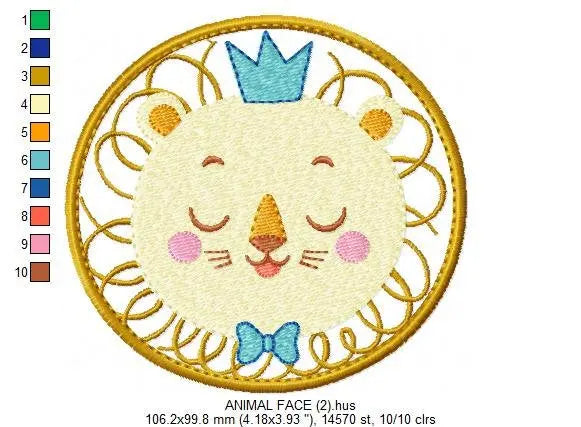 Lion embroidery designs - newborn embroidery design machine embroidery pattern - Animal embroidery file - lion with crown design download Marcia Embroidery