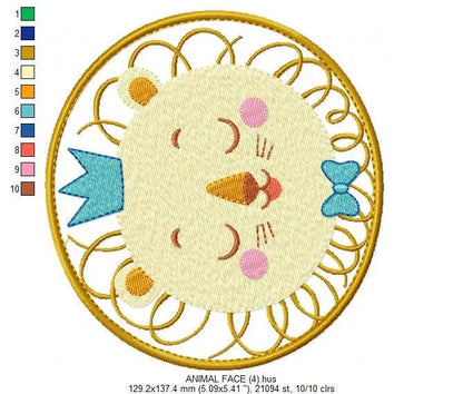 Lion embroidery designs - newborn embroidery design machine embroidery pattern - Animal embroidery file - lion with crown design download Marcia Embroidery