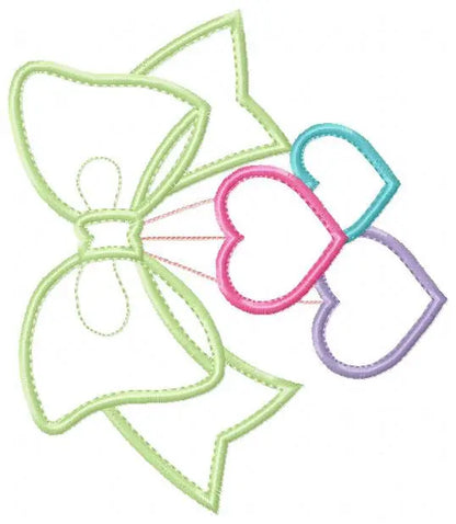 Lace with hearts embroidery designs - Bow Tie embroidery design machine embroidery pattern - baby girl embroidery file  lace applique design Marcia Embroidery
