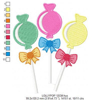 Load image into Gallery viewer, Lollipop embroidery designs - Candy embroidery design machine embroidery pattern - Dessert embroidery file - lollipop candy filled design
