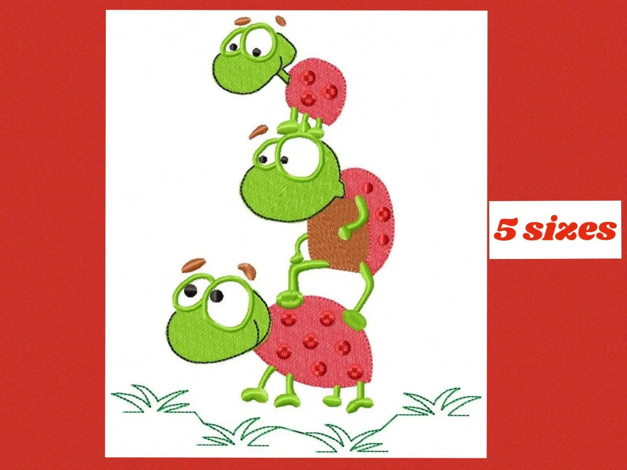 Ladybug embroidery designs - Girl embroidery design machine embroidery pattern - Insect life embroidery file - garden embroidery spring jef Marcia Embroidery