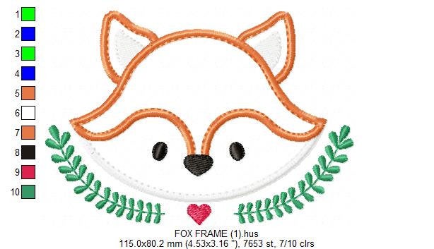 Red Fox embroidery designs - Woodland Animal embroidery design machine embroidery pattern - Face Fox applique design - instant download pes