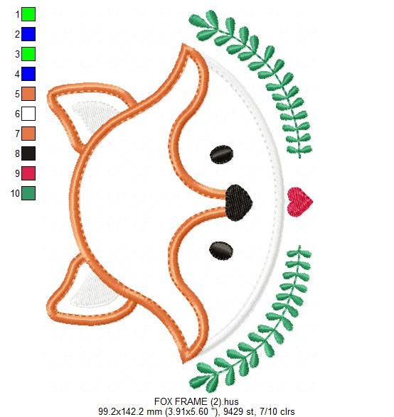 Red Fox embroidery designs - Woodland Animal embroidery design machine embroidery pattern - Face Fox applique design - instant download pes