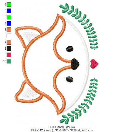 Red Fox embroidery designs - Woodland Animal embroidery design machine embroidery pattern - Face Fox applique design - instant download pes