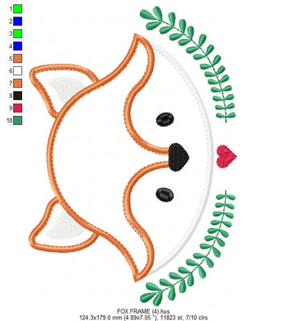 Red Fox embroidery designs - Woodland Animal embroidery design machine embroidery pattern - Face Fox applique design - instant download pes