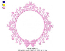 Load image into Gallery viewer, Frame embroidery designs - Flower Wreath embroidery design machine embroidery pattern - Lace embroidery file - baby girl embroidery frame
