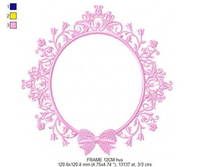 Frame embroidery designs - Flower Wreath embroidery design machine embroidery pattern - Lace embroidery file - baby girl embroidery frame