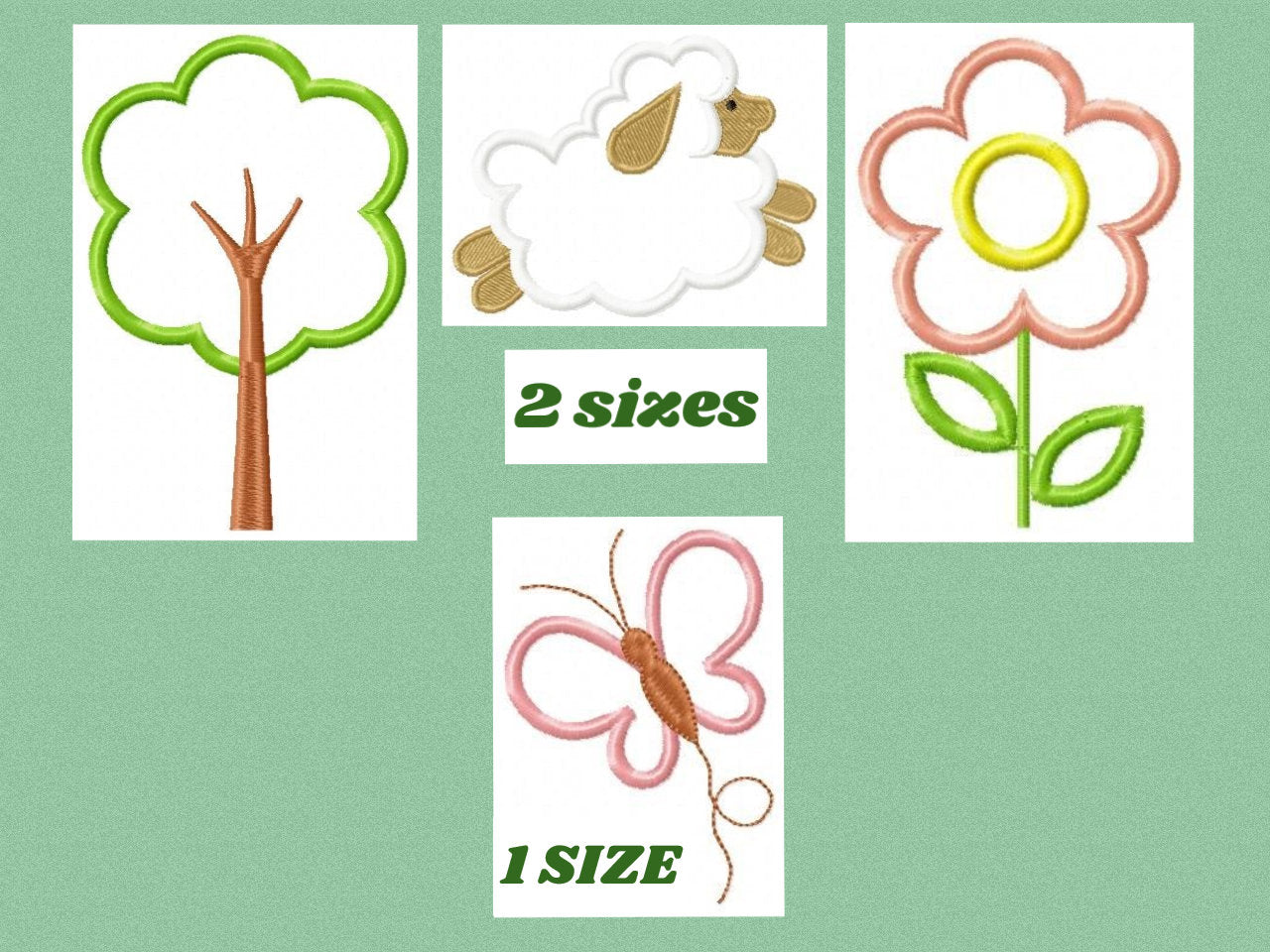 Tree embroidery designs - Flower embroidery design machine embroidery pattern - Butterfly embroidery file - Sheep embroidery applique design