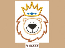 Laden Sie das Bild in den Galerie-Viewer, Lion embroidery designs - Lion King embroidery design machine embroidery pattern - Lion  with crown applique design - boy embroidery file
