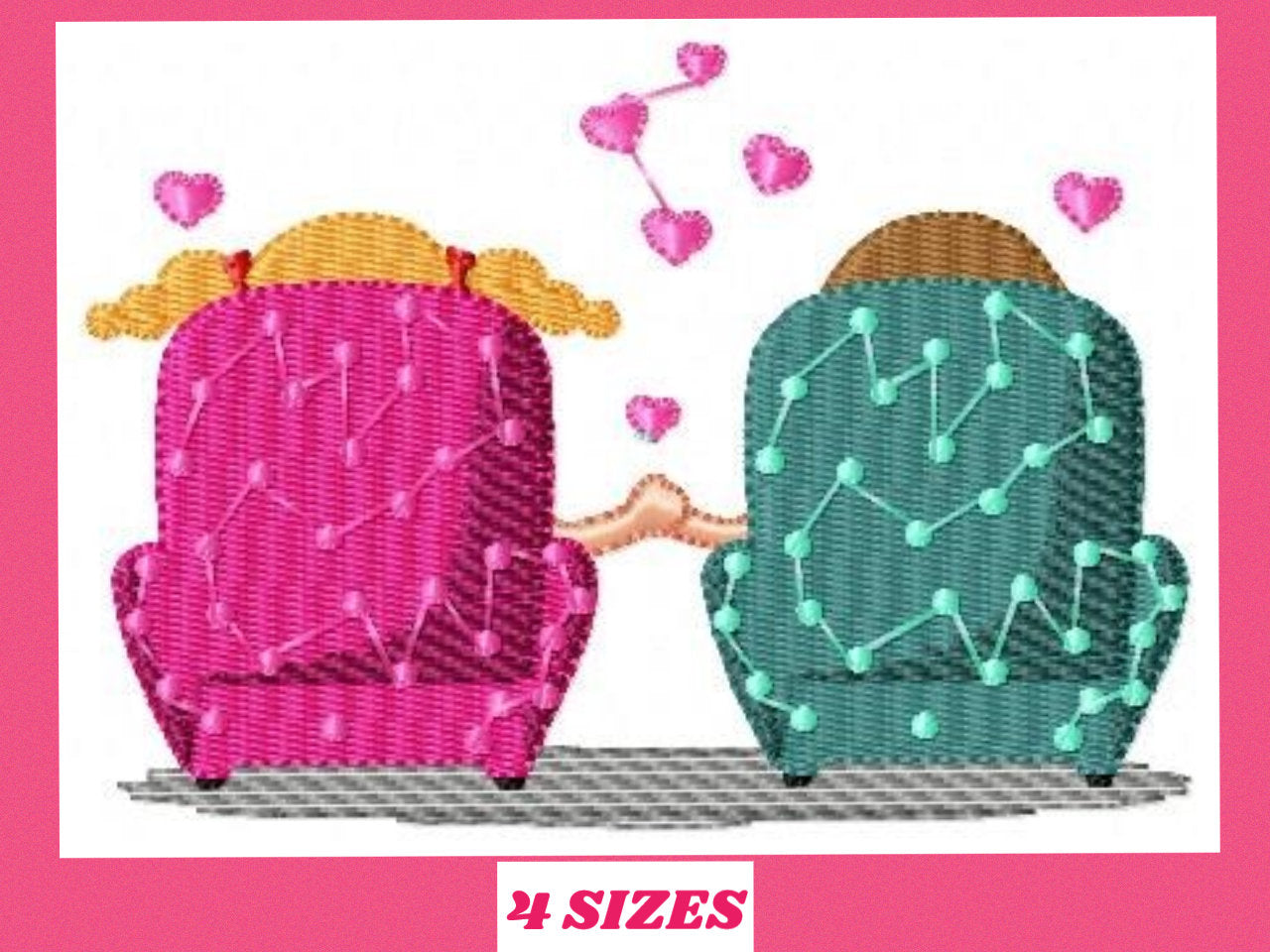 Couple on couch embroidery designs - Love Valentines embroidery design machine embroidery pattern - Boyfriend girlfriend - instant download